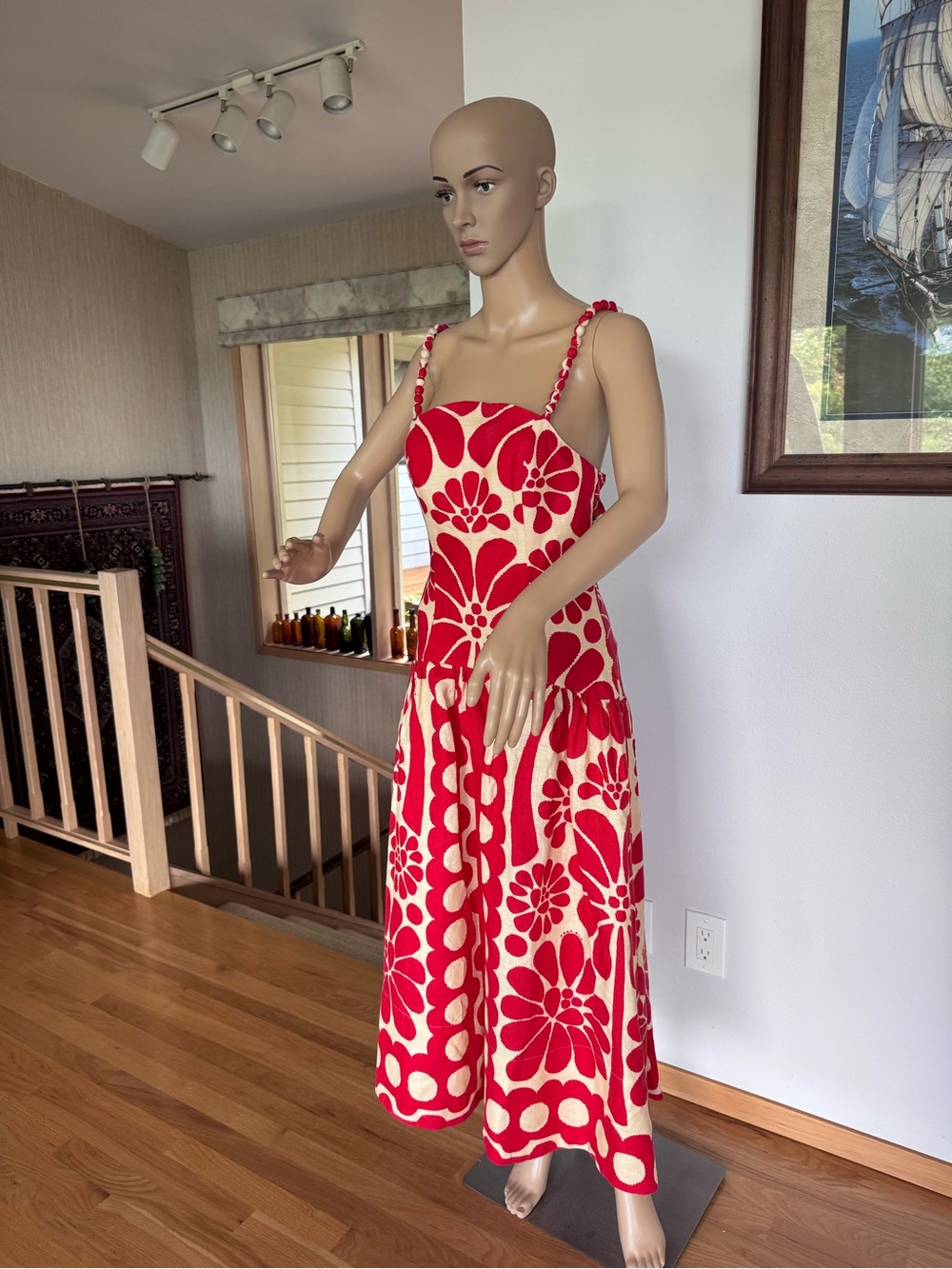 FARM Rio Palermo Red and Cream Floral Maxi Dress - Picture 5 of 14